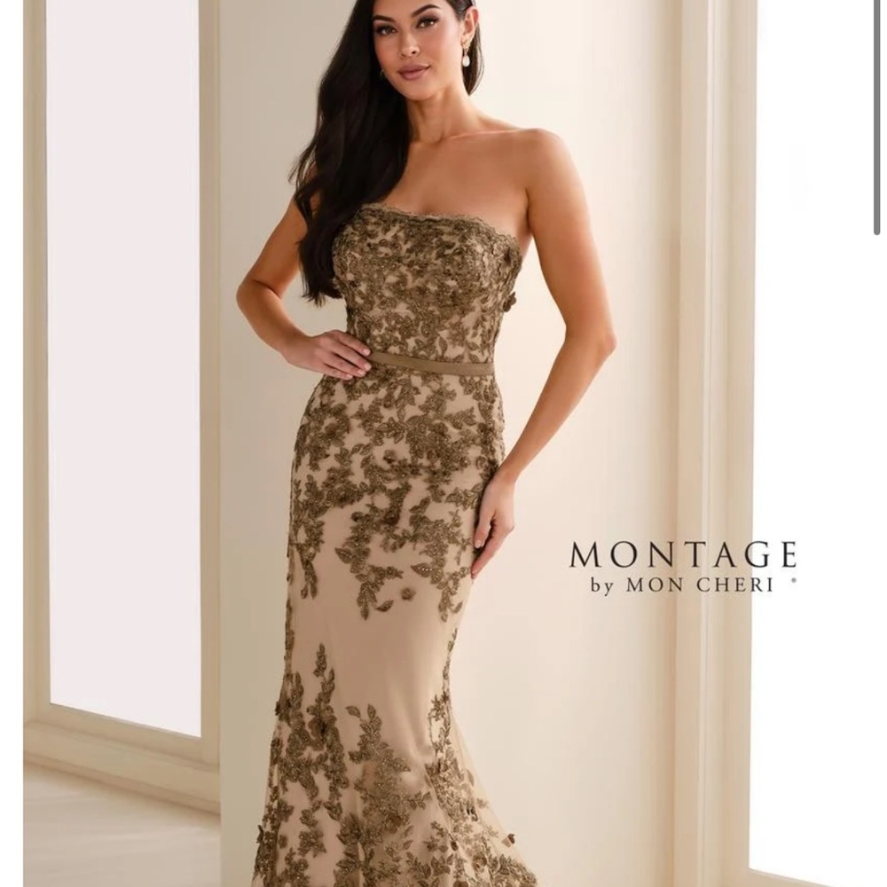 Montage by Mon Cheri Strapless bronze/nude Dress